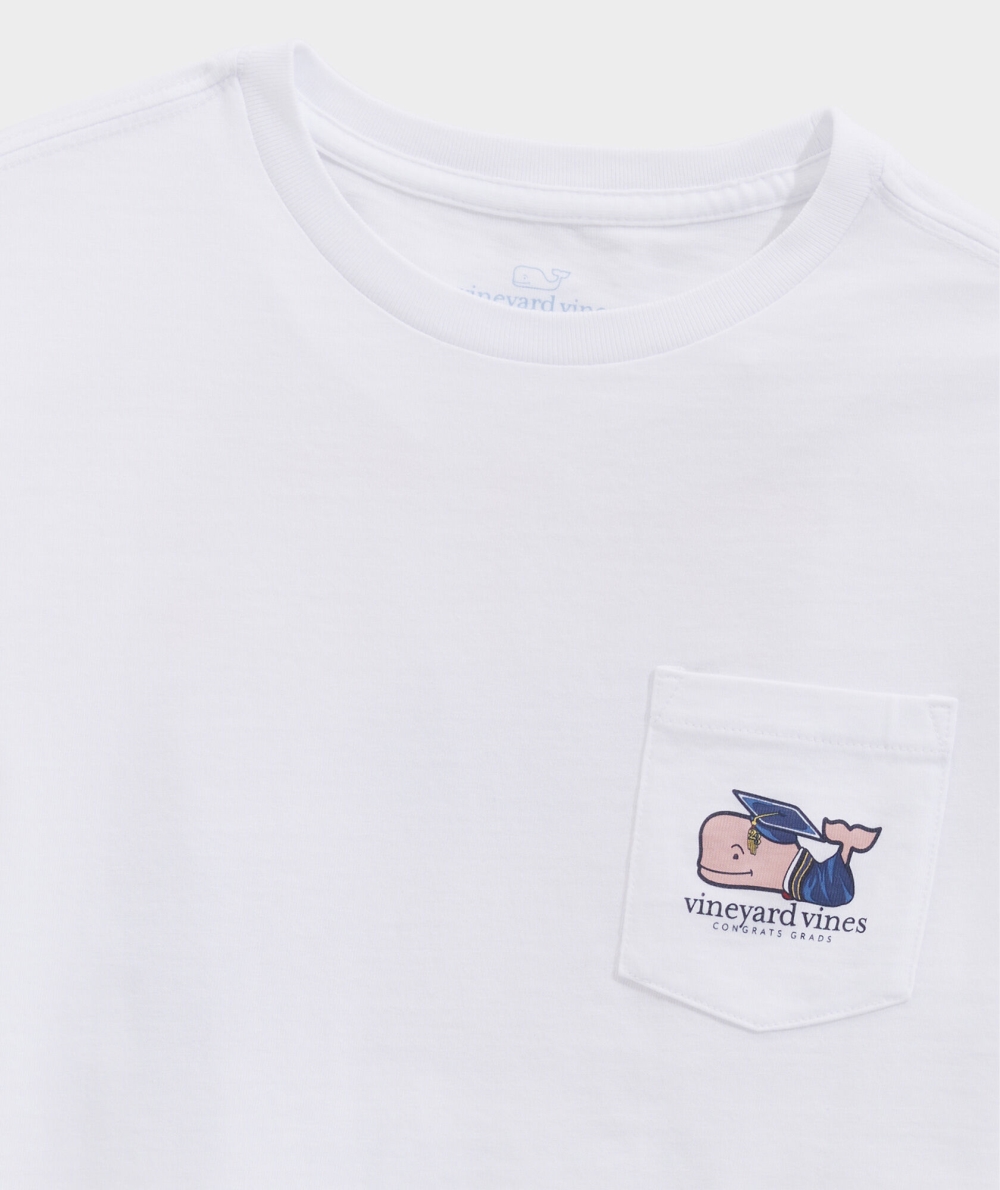 Tees Vineyard Vines Graduation Whale Corta-Sleeve Pocket Tee Niños Blancos | ZEA-850291