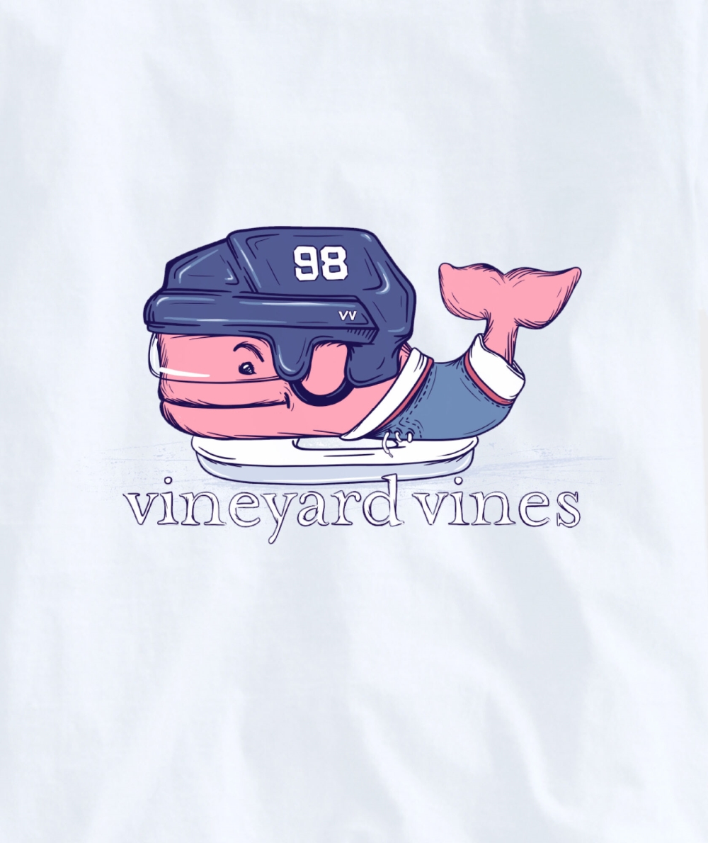 Tees Vineyard Vines Ice Hockey Whale Long-Sleeve Pocket Tee Hombre Blancos | BQT-567382