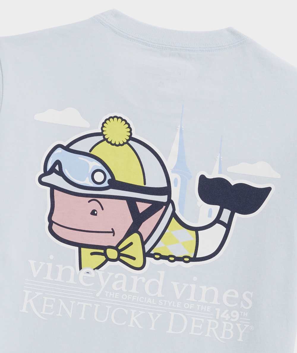 Tees Vineyard Vines Kentucky Derby Jockey Whale Corta-Sleeve Pocket Tee Niños Ice Water | ETB-072841