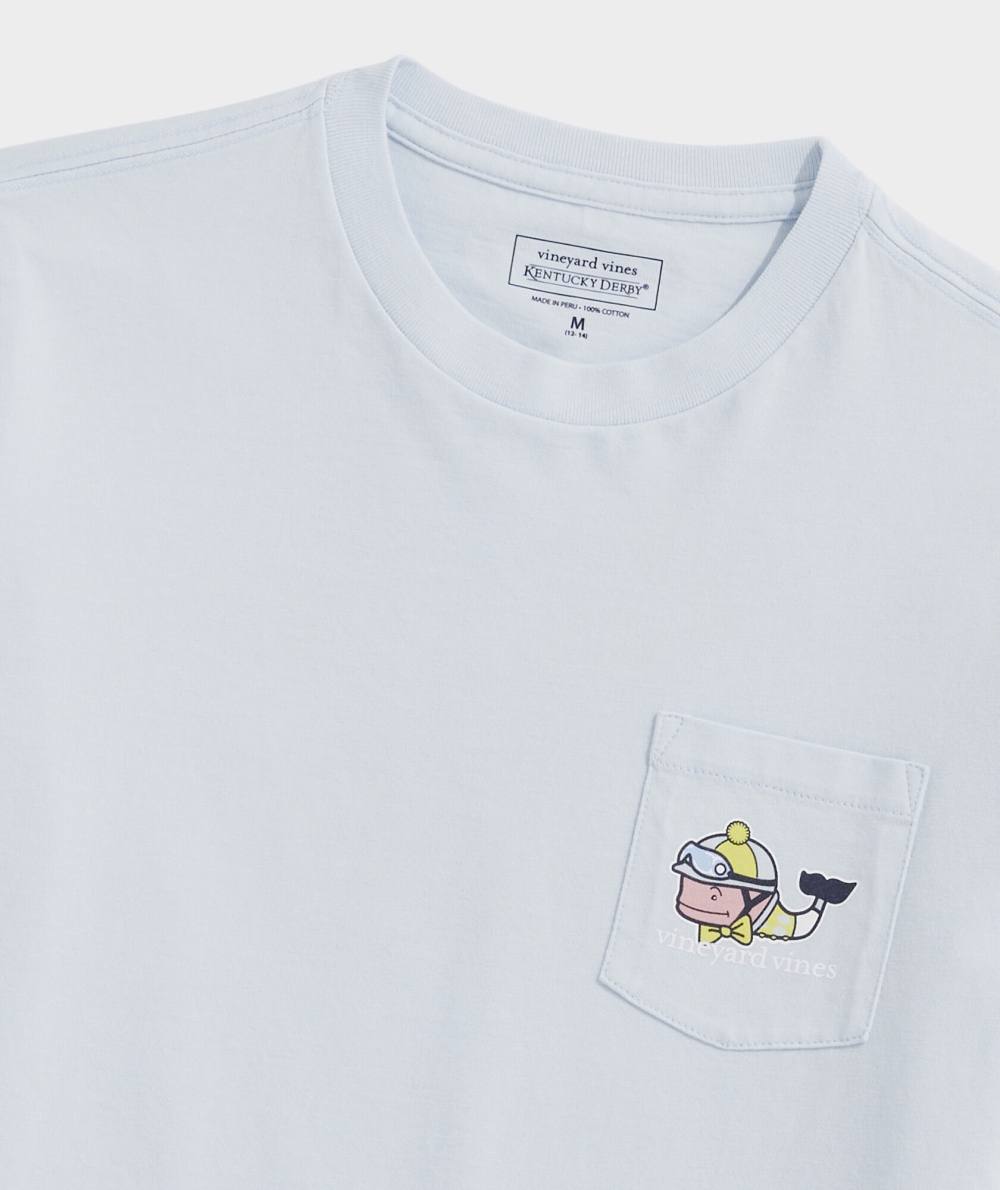 Tees Vineyard Vines Kentucky Derby Jockey Whale Corta-Sleeve Pocket Tee Niños Ice Water | ETB-072841