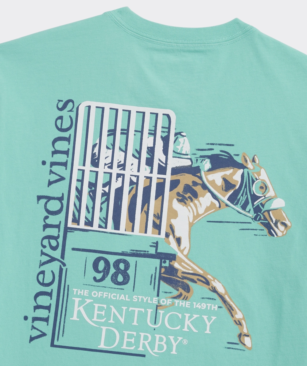 Tees Vineyard Vines Kentucky Derby Out Of The Gate Corta-Sleeve Pocket Tee Hombre Verdes | CYO-583906