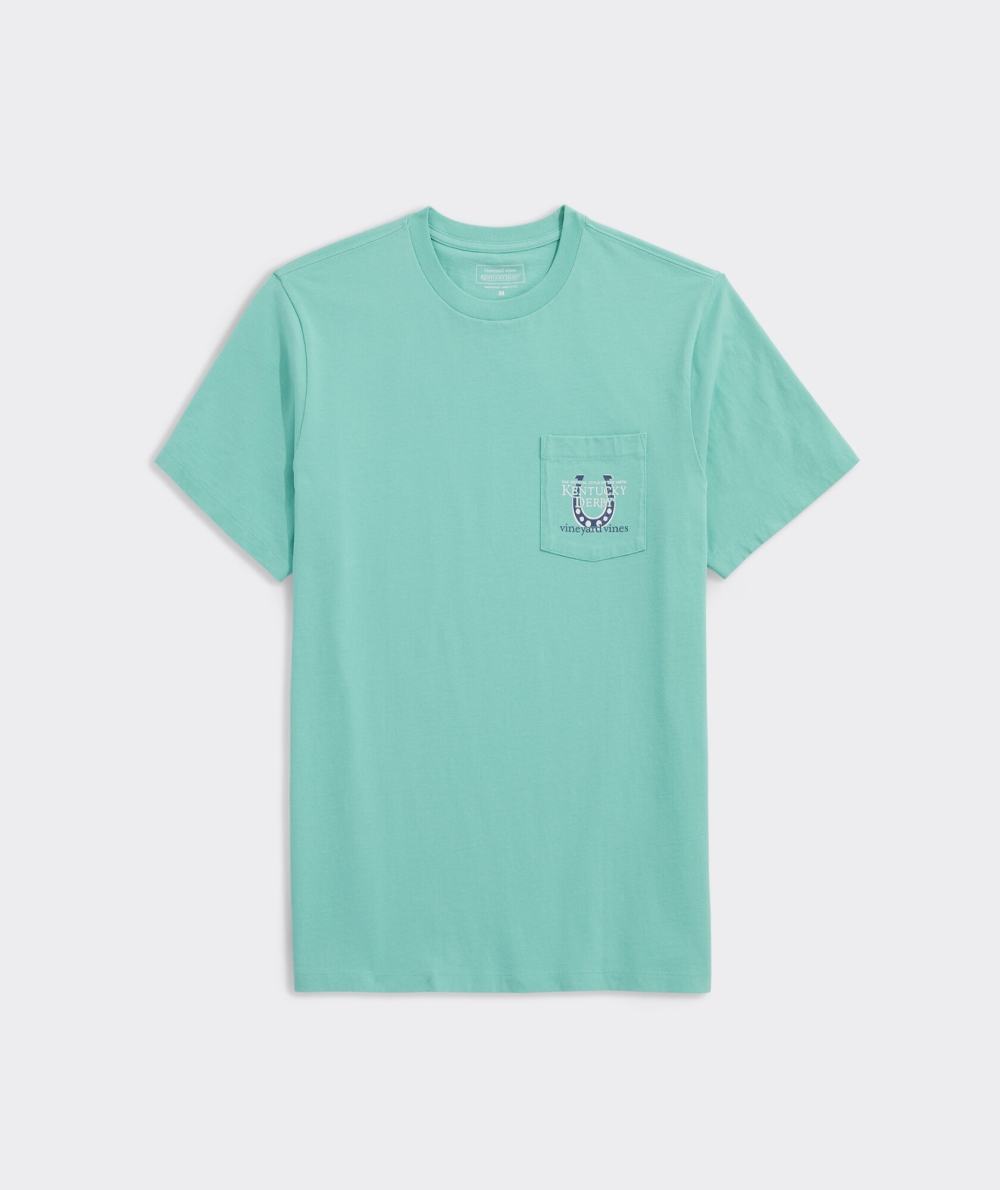 Tees Vineyard Vines Kentucky Derby Out Of The Gate Corta-Sleeve Pocket Tee Hombre Verdes | CYO-583906