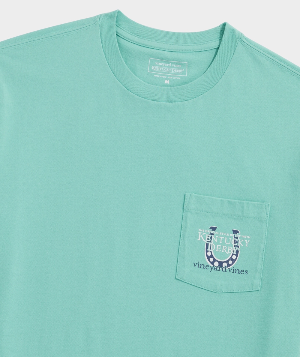 Tees Vineyard Vines Kentucky Derby Out Of The Gate Corta-Sleeve Pocket Tee Hombre Verdes | CYO-583906