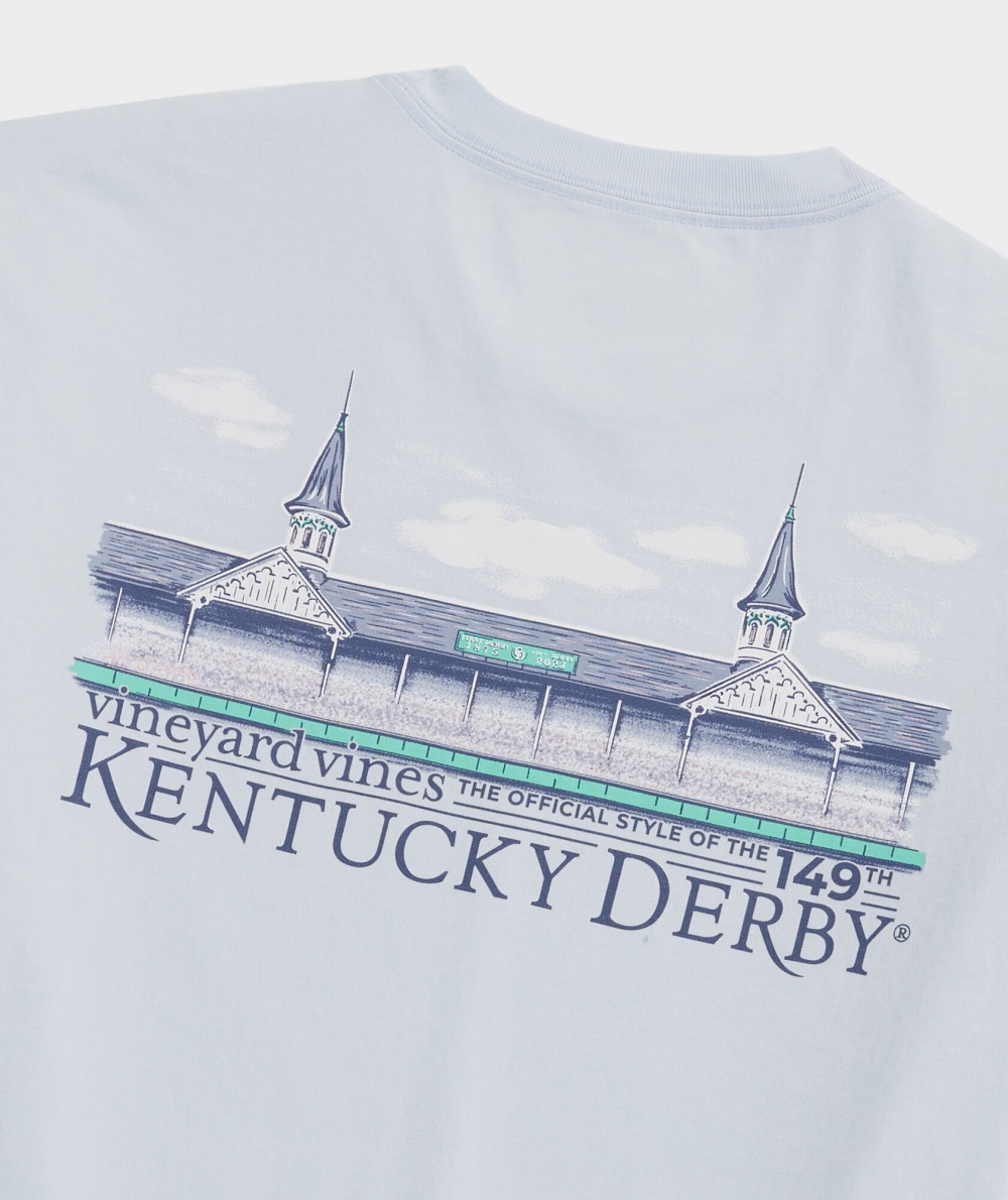 Tees Vineyard Vines Kentucky Derby Painted Spires Corta-Sleeve Tee Hombre Ice Water | MES-873260