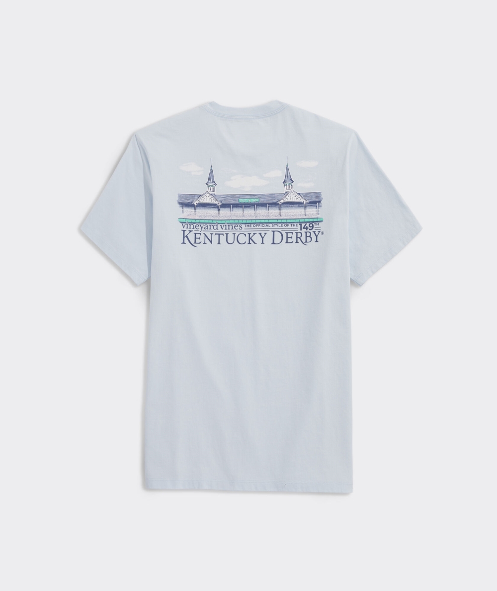 Tees Vineyard Vines Kentucky Derby Painted Spires Corta-Sleeve Tee Hombre Ice Water | MES-873260