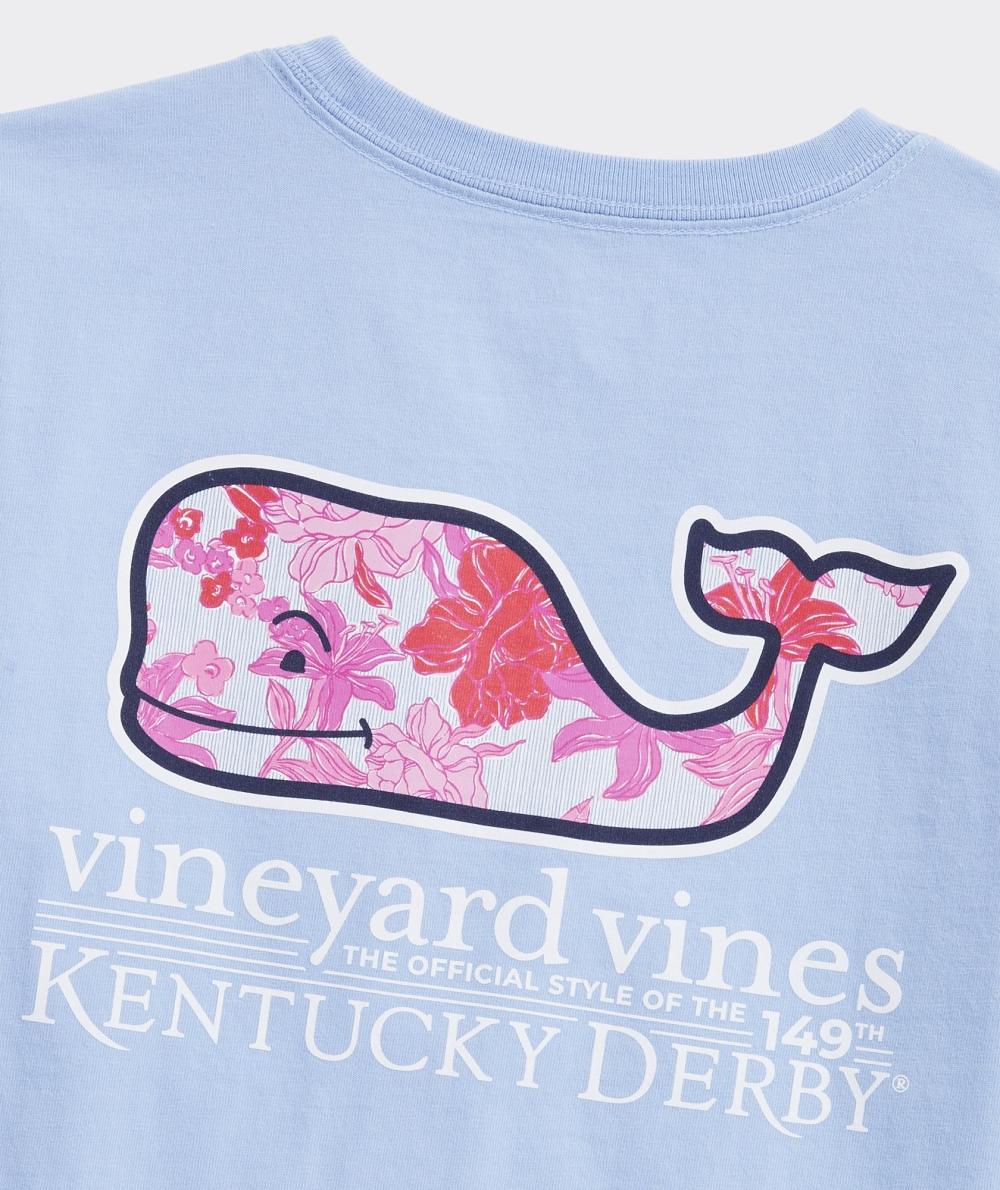 Tees Vineyard Vines Kentucky Derby Roses & Posies Whale Corta-Sleeve Pocket Tee Niños Azules | IEU-402589