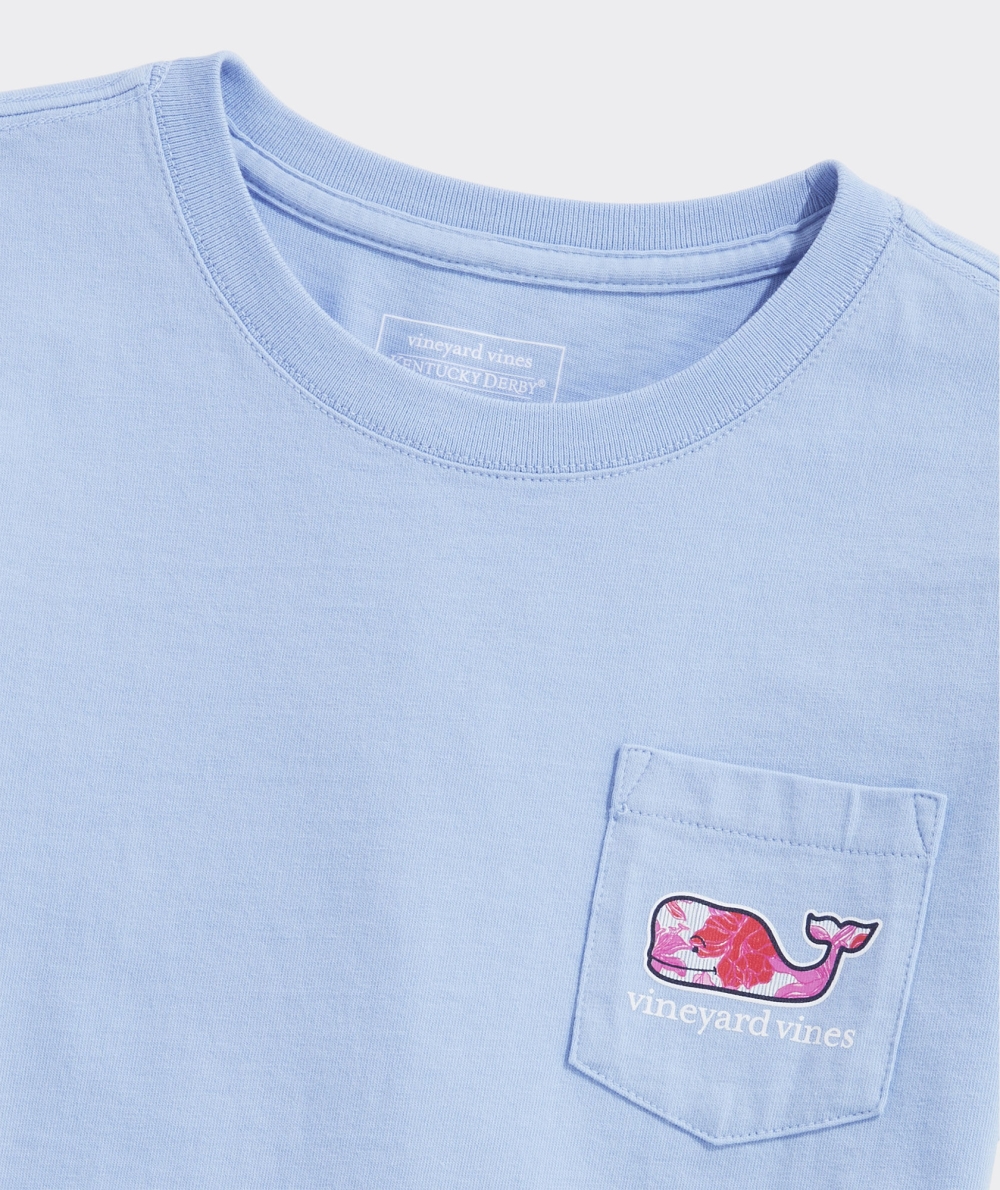 Tees Vineyard Vines Kentucky Derby Roses & Posies Whale Corta-Sleeve Pocket Tee Niños Azules | IEU-402589