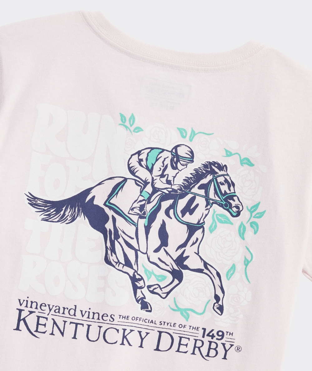 Tees Vineyard Vines Kentucky Derby Run For The Roses Corta-Sleeve Pocket Tee Niños Rosas | APQ-406253