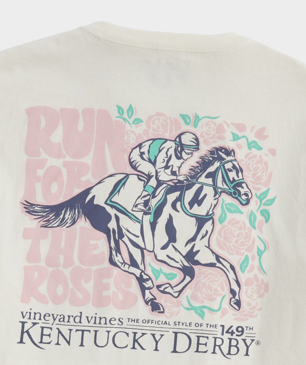 Tees Vineyard Vines Kentucky Derby Run For The Roses Corta-Sleeve Tee Hombre Pina Colada | ERL-023984