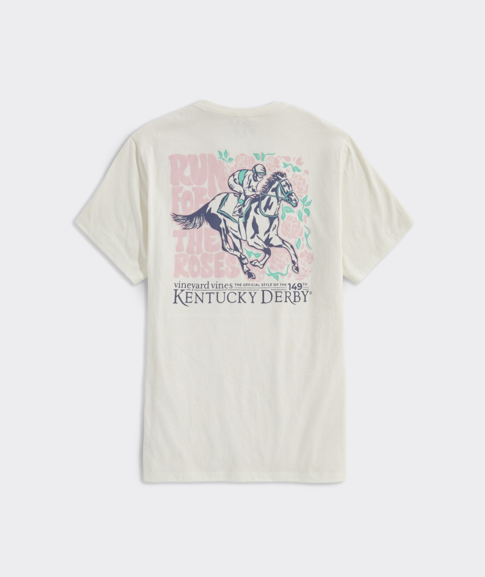 Tees Vineyard Vines Kentucky Derby Run For The Roses Corta-Sleeve Tee Hombre Pina Colada | ERL-023984