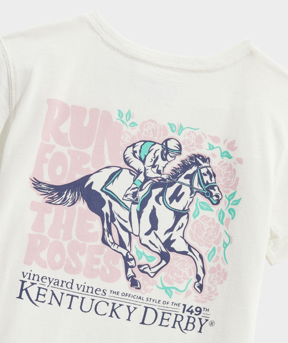 Tees Vineyard Vines Kentucky Derby Run For The Roses Corta-Sleeve Pocket Tee Niños Pina Colada | NMC-107948