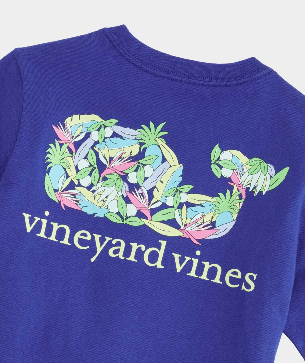 Tees Vineyard Vines La Palmeraie Whale Corta-Sleeve Pocket Tee Niños Azules | JQZ-843152