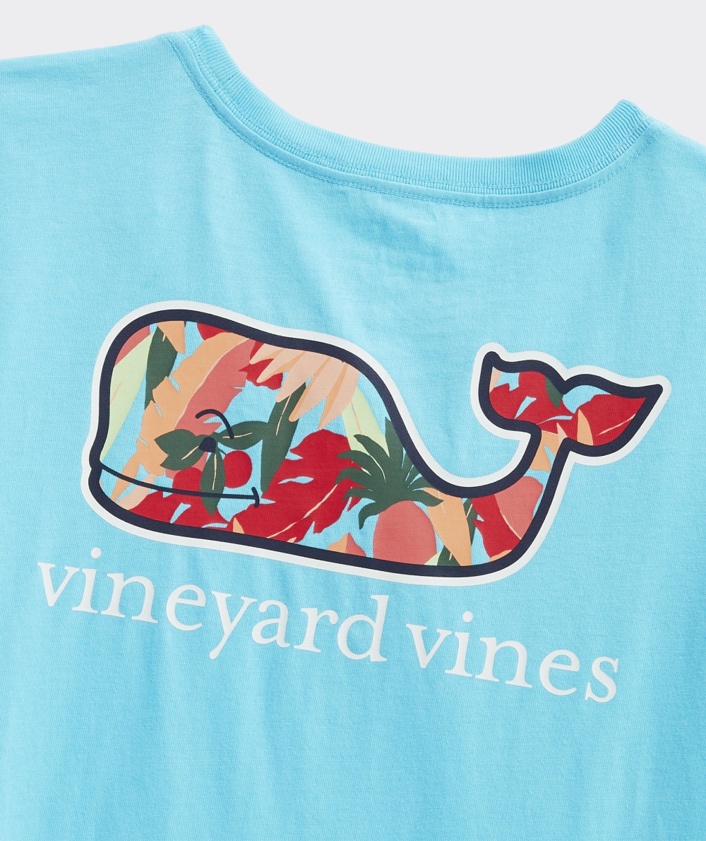 Tees Vineyard Vines La Palmeraie Whale Corta-Sleeve Pocket Tee Niños Turqs | XAL-185439