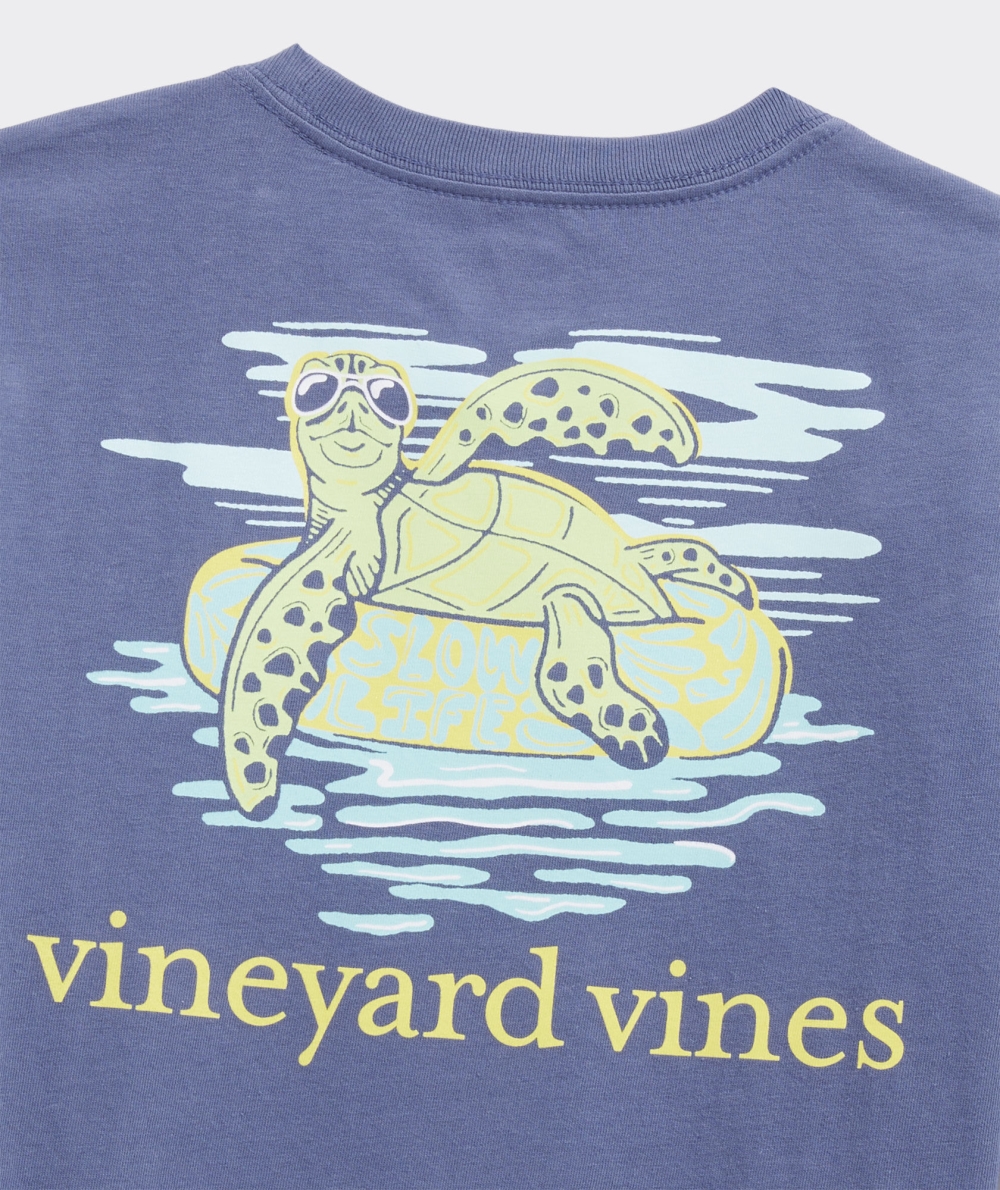 Tees Vineyard Vines Lazy River Turtle Corta-Sleeve Pocket Tee Niños Ocean Splash | SUN-214975