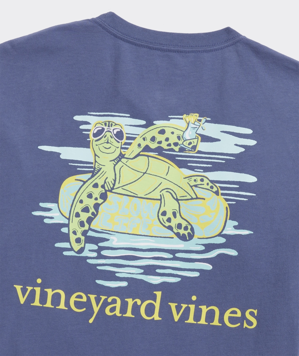 Tees Vineyard Vines Lazy River Turtle Corta-Sleeve Pocket Tee Hombre Ocean Splash | XEV-709826