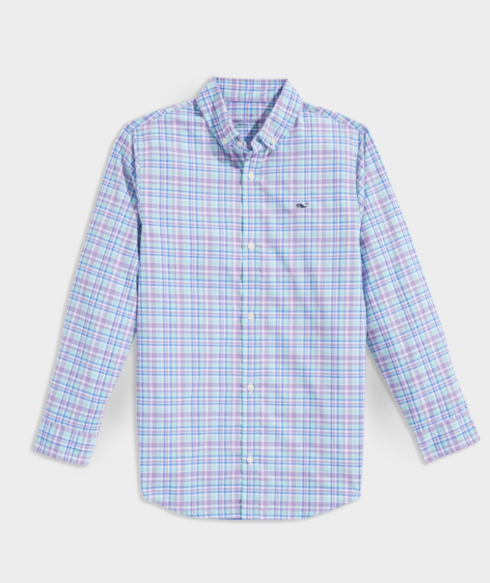 Tees Vineyard Vines On-The-Go Plaid Shirt Niños Jelly Belly | MBR-302689