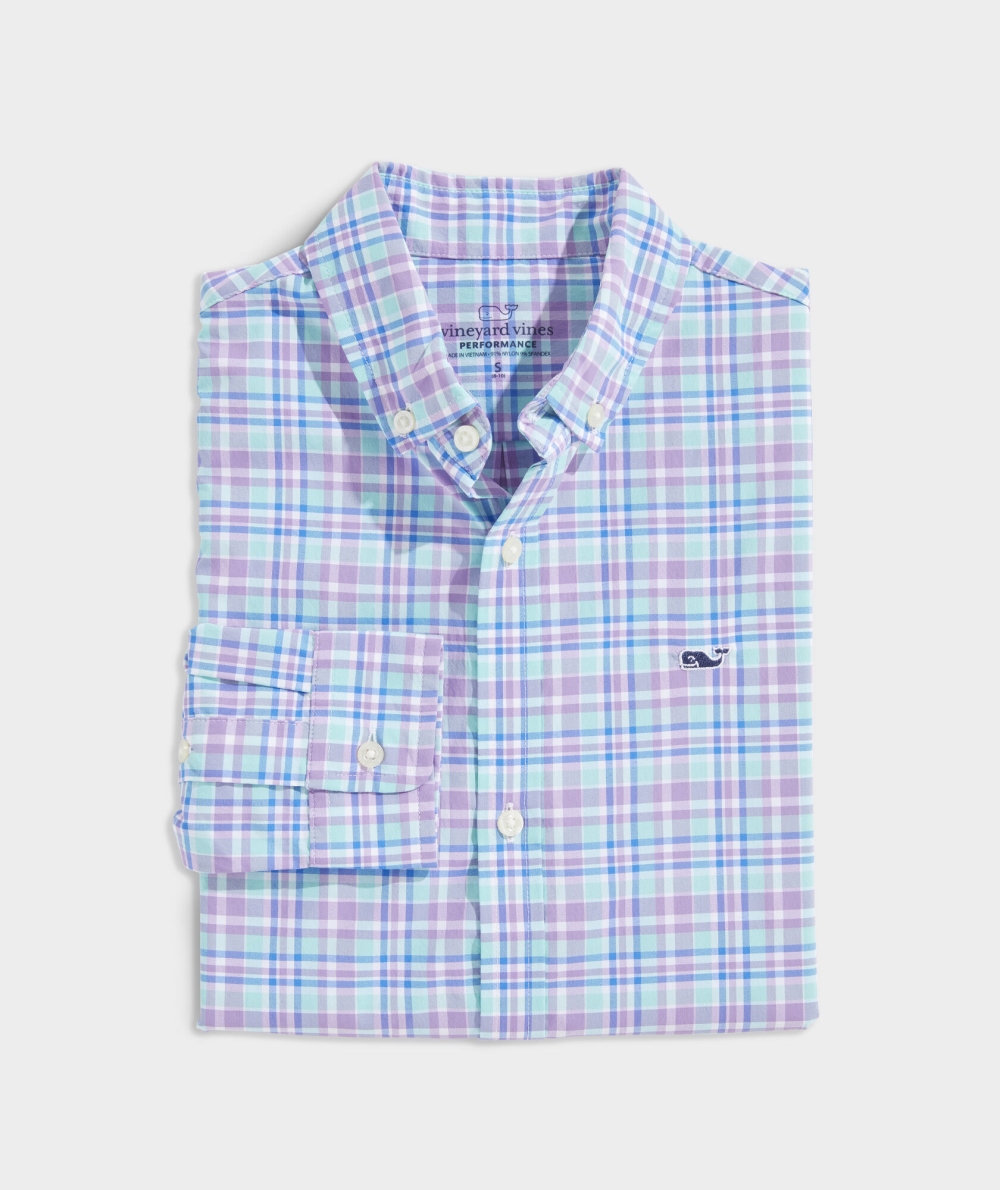 Tees Vineyard Vines On-The-Go Plaid Shirt Niños Jelly Belly | MBR-302689