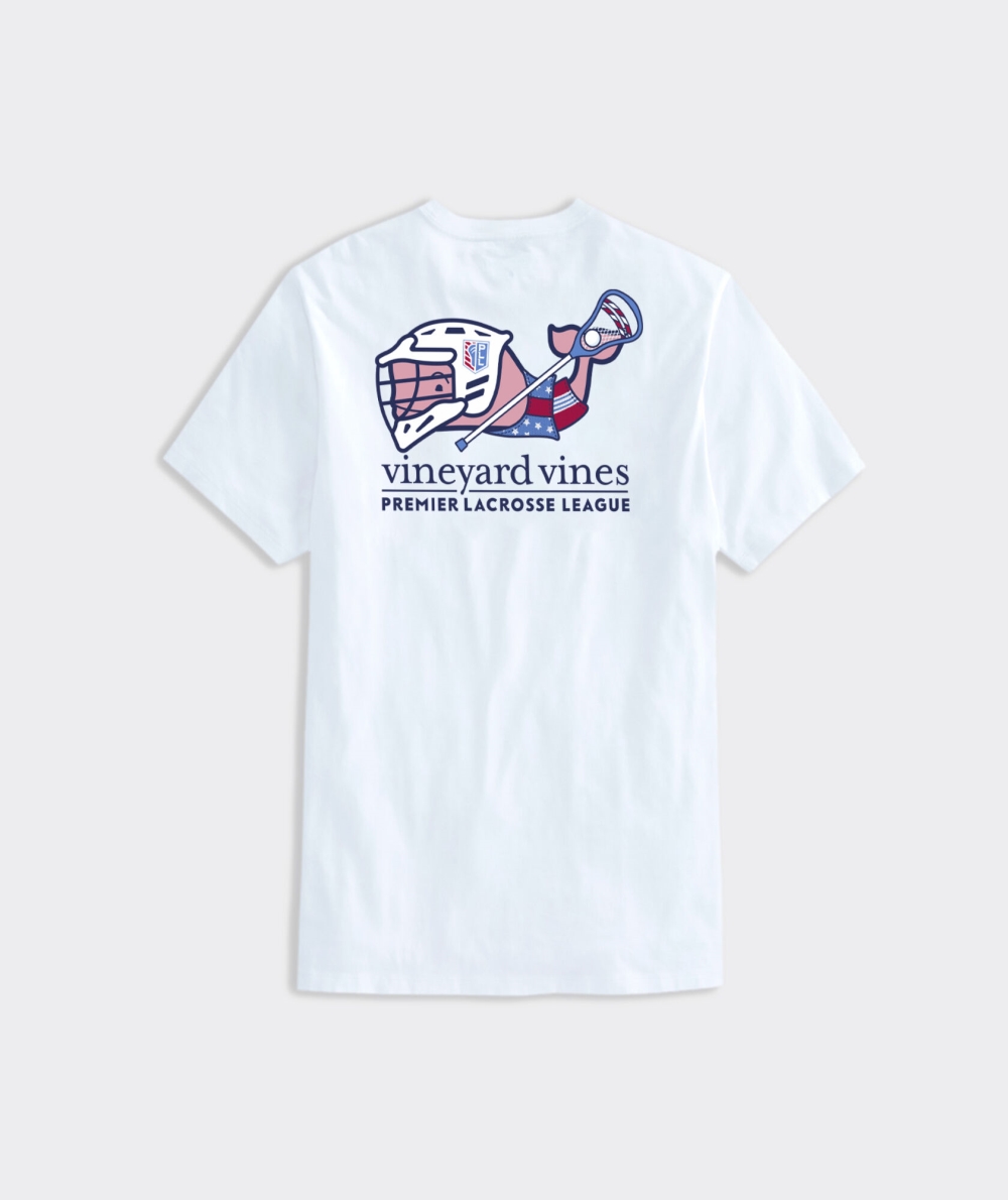 Tees Vineyard Vines Premier Lacrosse League Lax Whale Corta-Sleeve Pocket Tee Hombre Blancos | FEC-291657