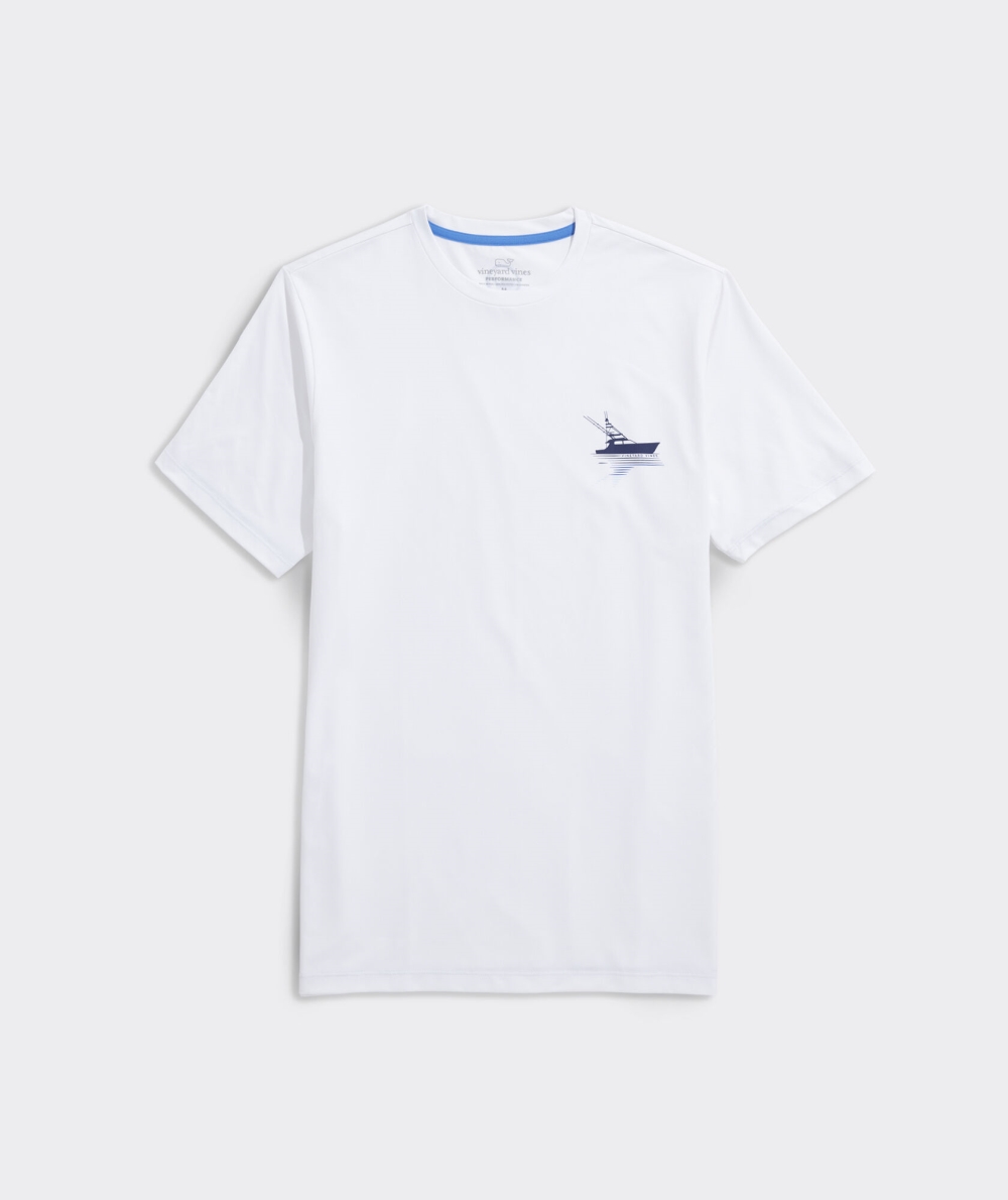 Tees Vineyard Vines Sportfisher Corta-Sleeve Harbor Performance Tee Hombre Blancos | MPG-275308