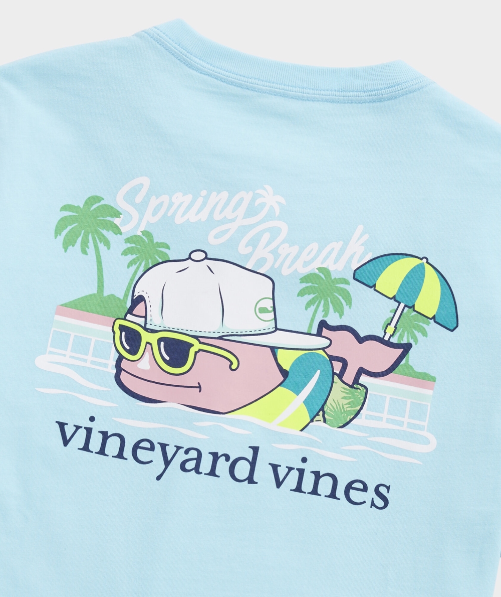 Tees Vineyard Vines Spring Break Whale Corta-Sleeve Pocket Tee Niños Sea Splash | XIC-469830