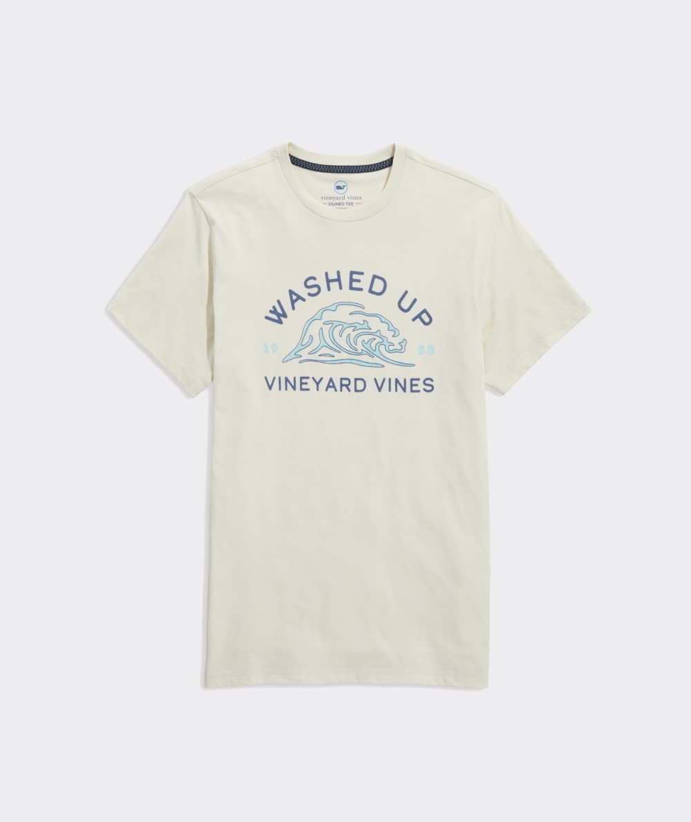 Tees Vineyard Vines Washed Up Corta-Sleeve Dunes Tee Hombre Grises | SUY-037519