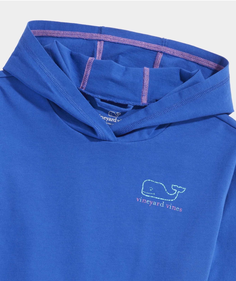 Tees Vineyard Vines Whale Hoodie Long-Sleeve Tee Niños Azules | WSE-946023