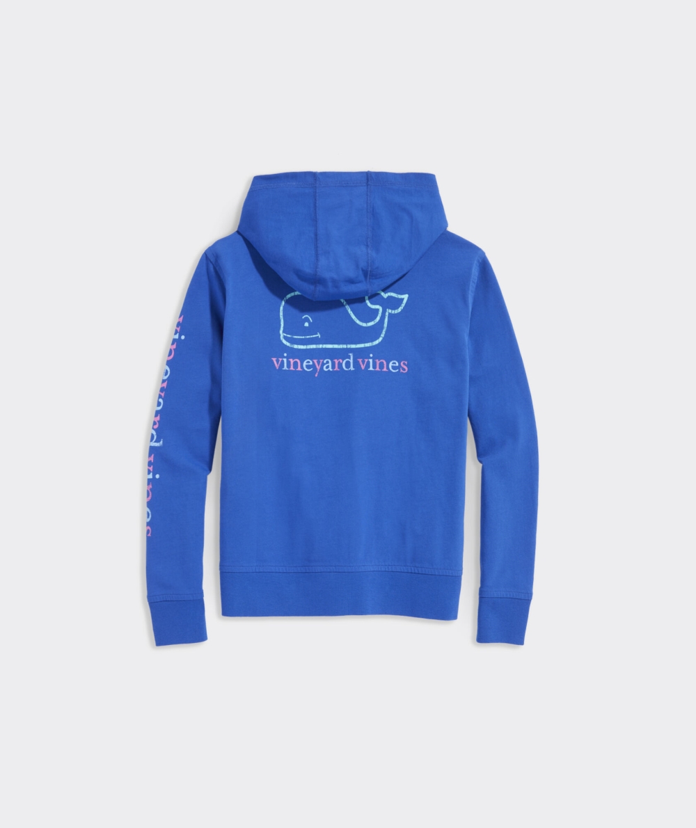 Tees Vineyard Vines Whale Hoodie Long-Sleeve Tee Niños Azules | WSE-946023