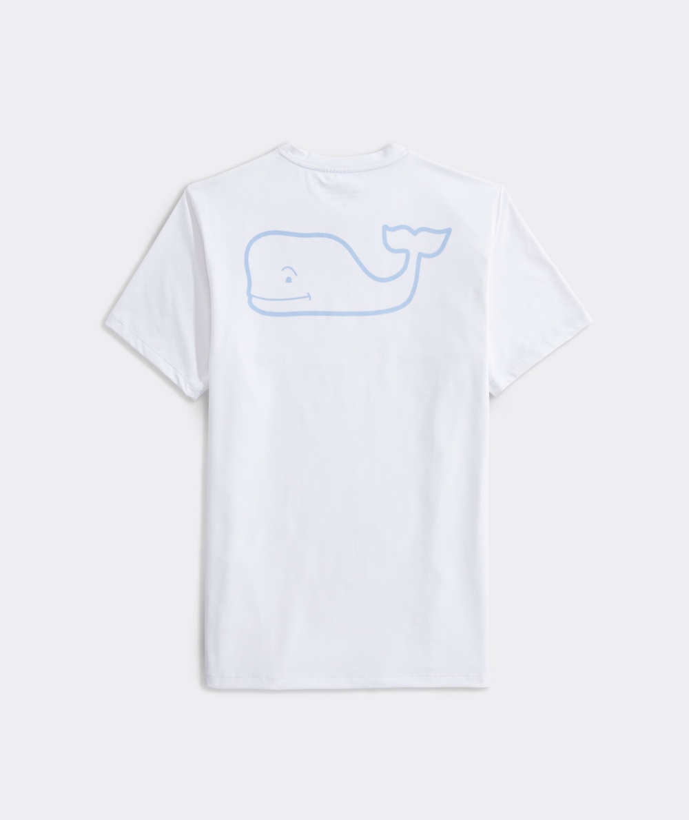 Tees Vineyard Vines Whale Logo Corta-Sleeve Harbor Performance Tee Hombre Blancos | ZQF-031762