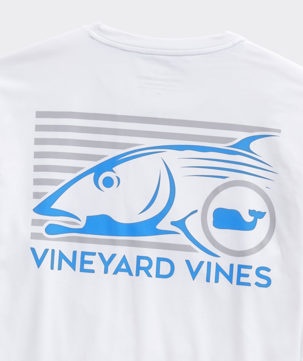 Tops Vineyard Vines Bonefish Catch Long-Sleeve Harbor Performance Tee Hombre Blancos | WML-823715