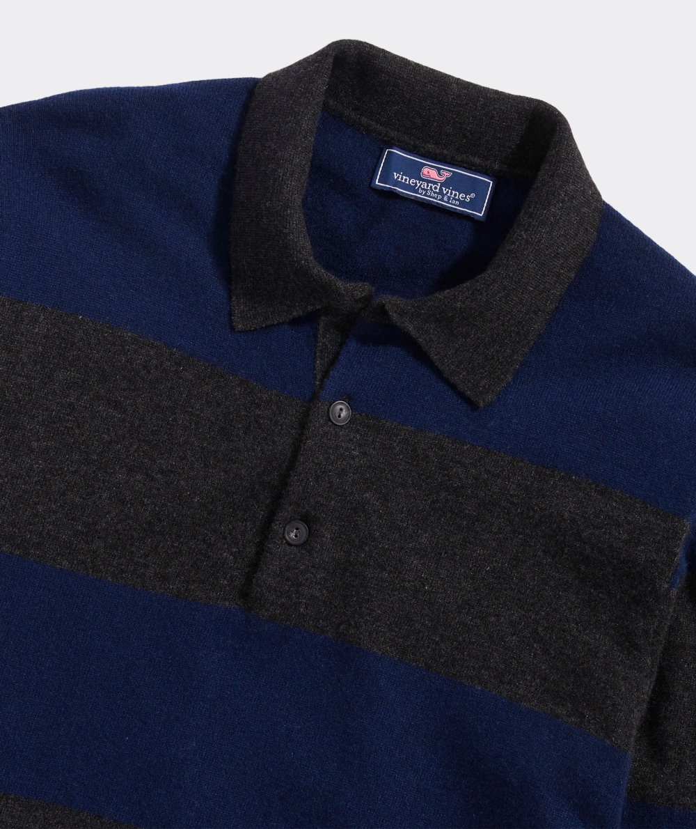 Tops Vineyard Vines Cashmere Rugby Stripe Shirt Hombre Azules | TPE-685013