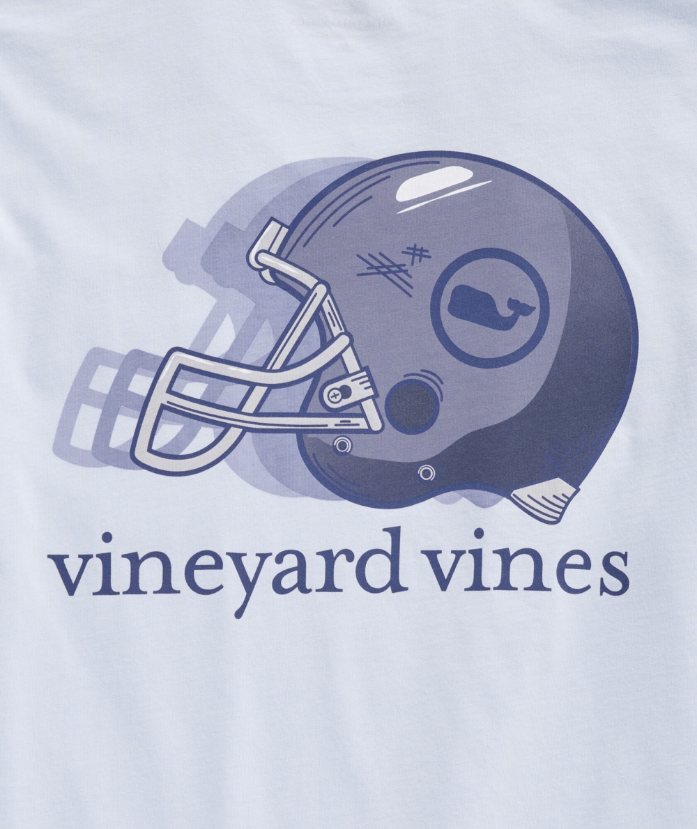 Tops Vineyard Vines Corta-Sleeve Football Helmet Pocket Tee Hombre Ancient Water | QKE-095628