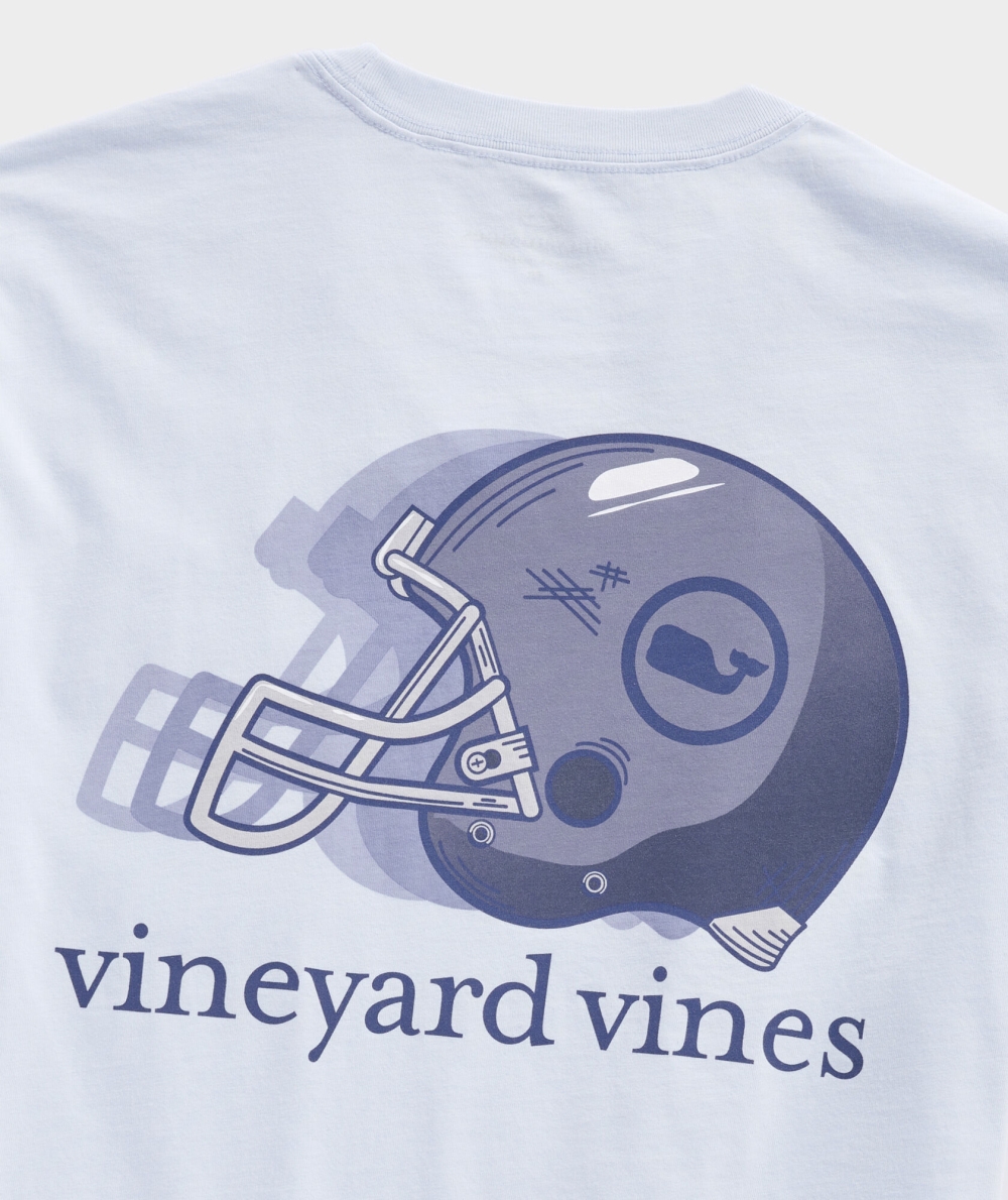 Tops Vineyard Vines Corta-Sleeve Football Helmet Pocket Tee Hombre Ancient Water | QKE-095628