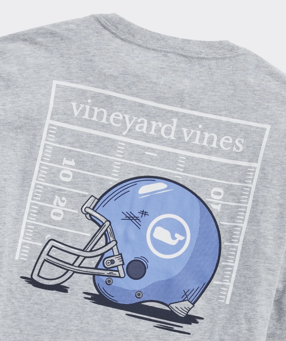 Tops Vineyard Vines Football Helmet Long-Sleeve Pocket Tee Hombre Grises | PDR-930475