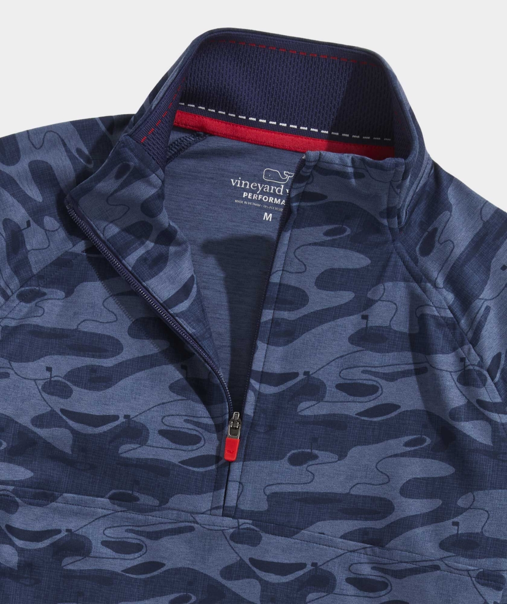 Tops Vineyard Vines Palmetto Quarter-Zip Hombre Azules Camuflados | FCK-702189