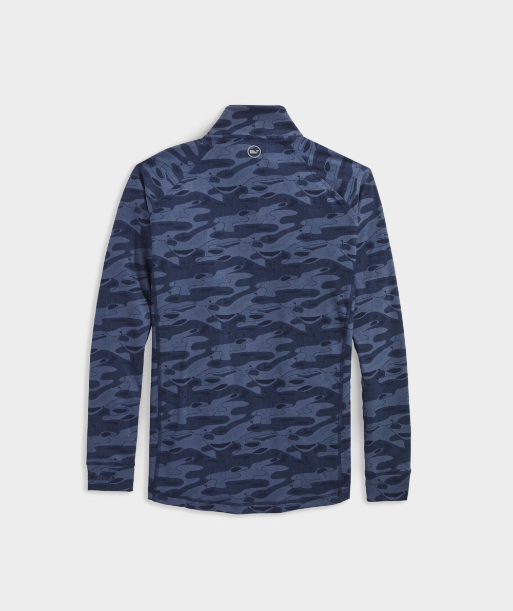 Tops Vineyard Vines Palmetto Quarter-Zip Hombre Azules Camuflados | FCK-702189