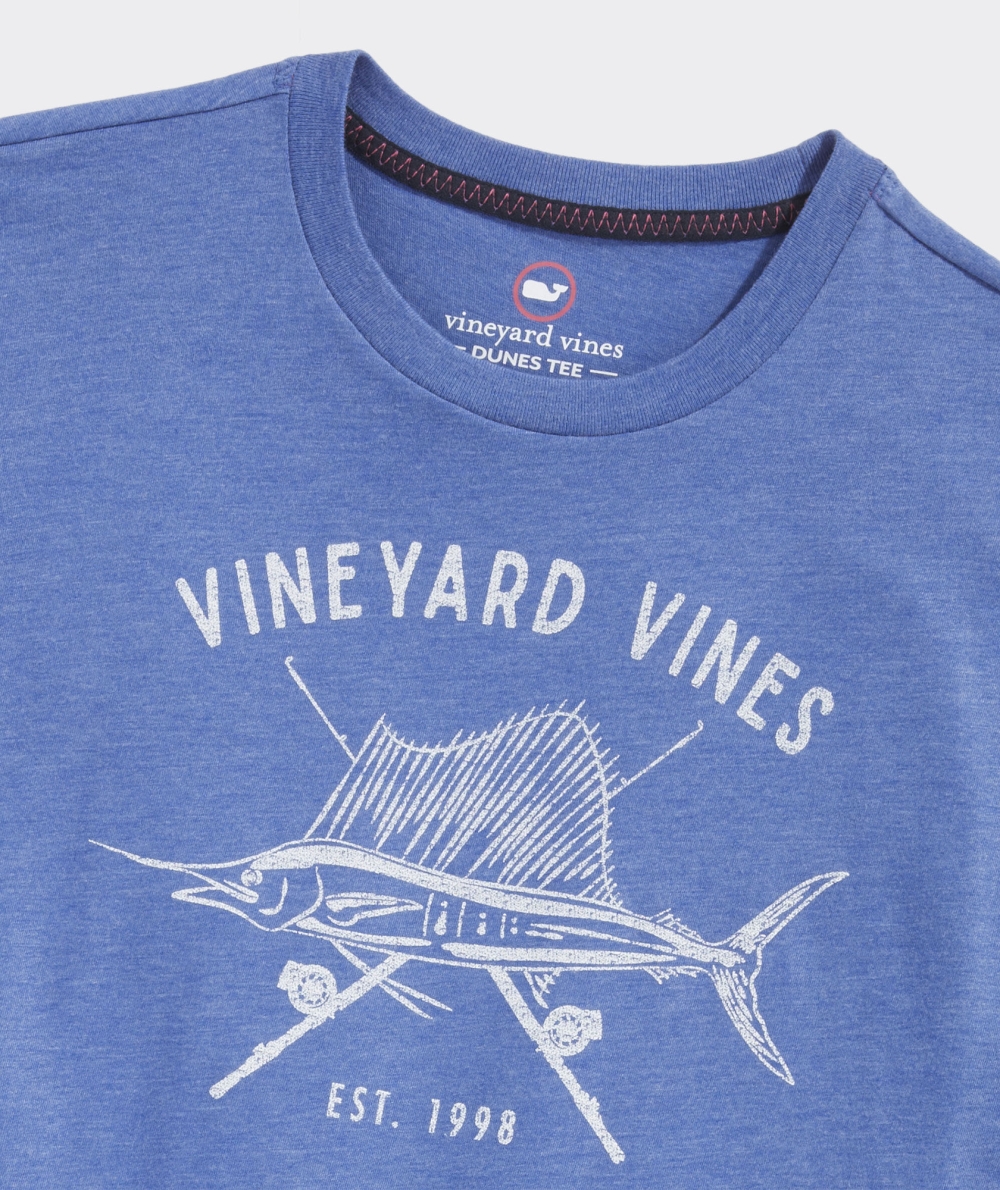 Tops Vineyard Vines Sailfish Corta-Sleeve Dunes Tee Hombre Azules | MCV-024816