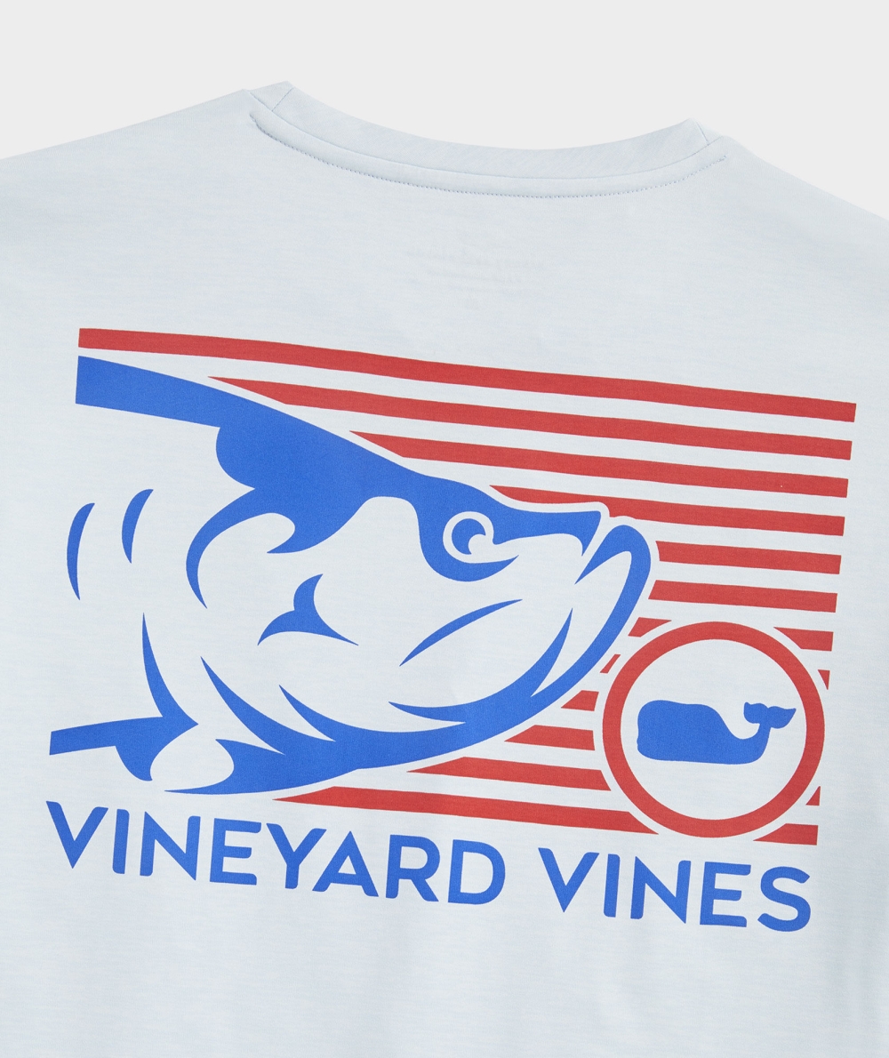 Tops Vineyard Vines Tarpon Catch Long-Sleeve Harbor Performance Tee Hombre Ice Water Heather | CFO-980475