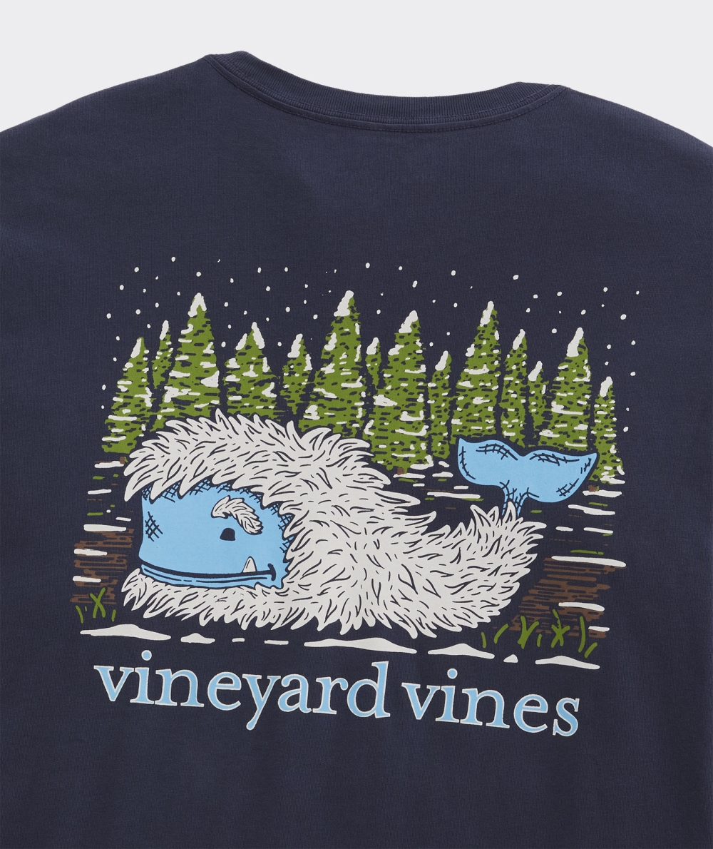 Tops Vineyard Vines Yeti Whale Long-Sleeve Pocket Tee Hombre Azules | UAN-176259