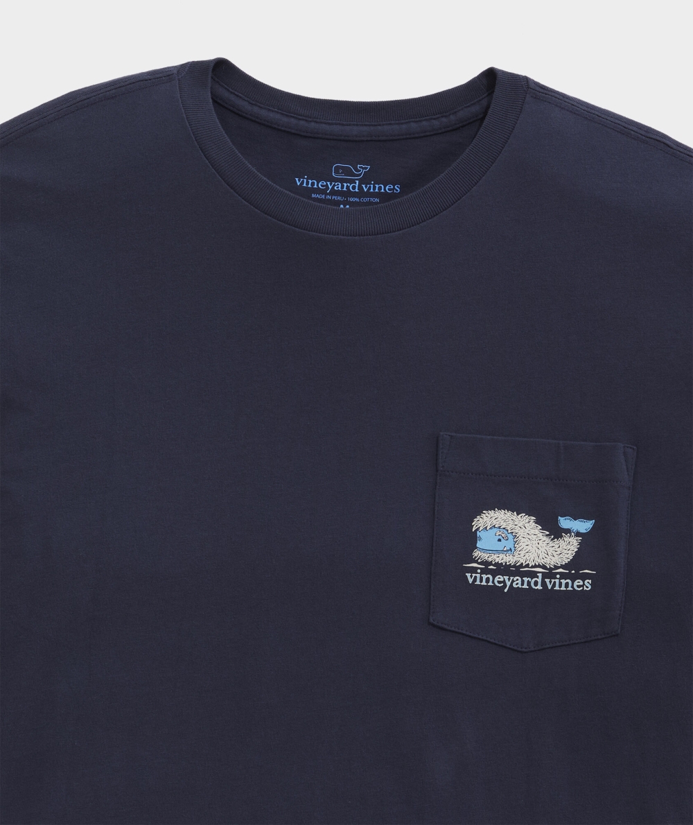 Tops Vineyard Vines Yeti Whale Long-Sleeve Pocket Tee Hombre Azules | UAN-176259