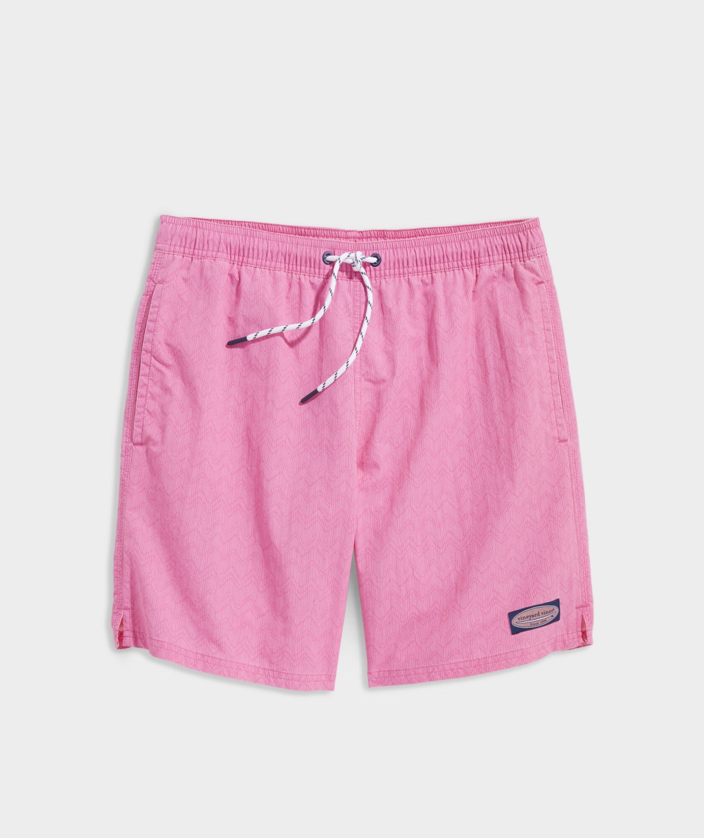 Trajes De Baño Vineyard Vines 7 Inch Island Trunks Hombre Island Chevron Chappy - Paradise Punch | JUG-043571