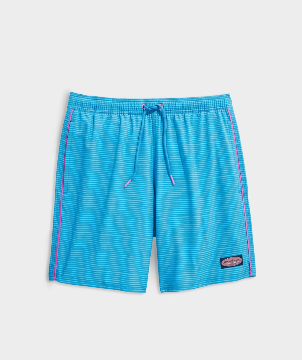 Trajes De Baño Vineyard Vines 7 Inch Printed Chappy Trunks Hombre Azules | IND-365019