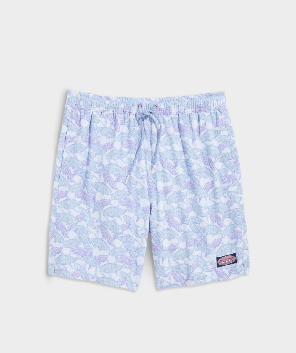 Trajes De Baño Vineyard Vines 7 Inch Printed Chappy Trunks Hombre Tuna Palm Chappy - Ice Water | LJR-548603