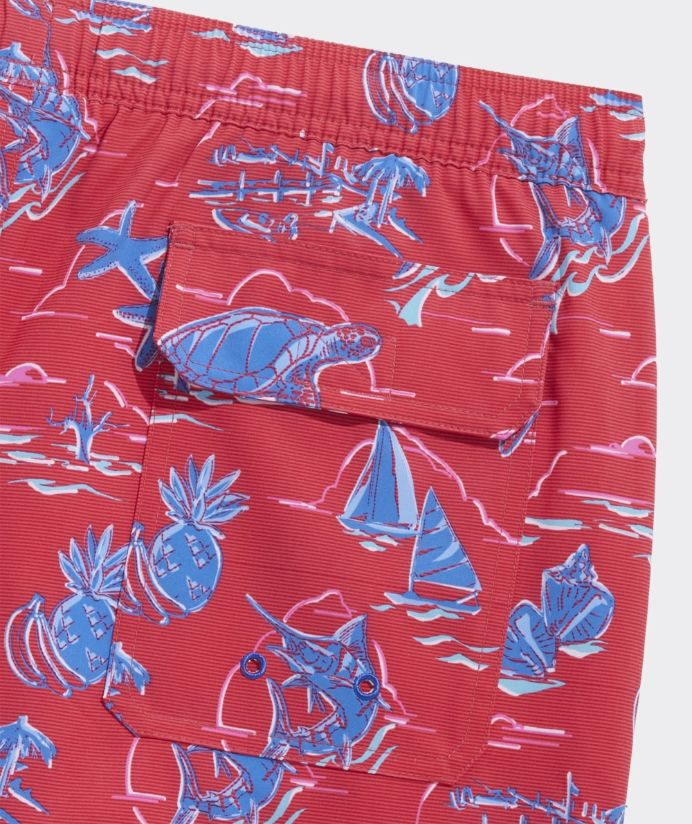 Trajes De Baño Vineyard Vines 7 Inch Printed Chappy Trunks Hombre Rojos | MGJ-306274