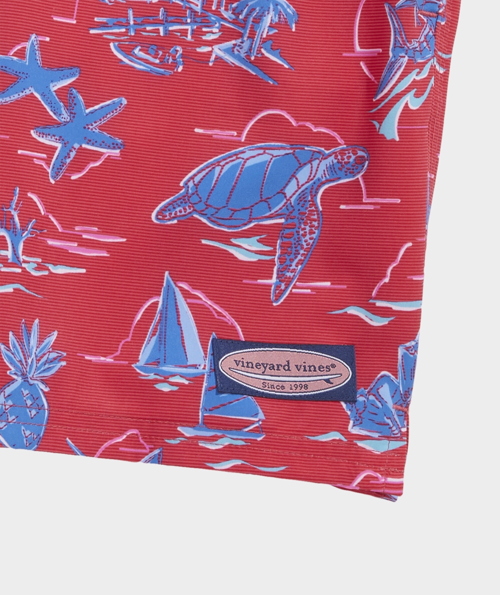 Trajes De Baño Vineyard Vines 7 Inch Printed Chappy Trunks Hombre Rojos | MGJ-306274