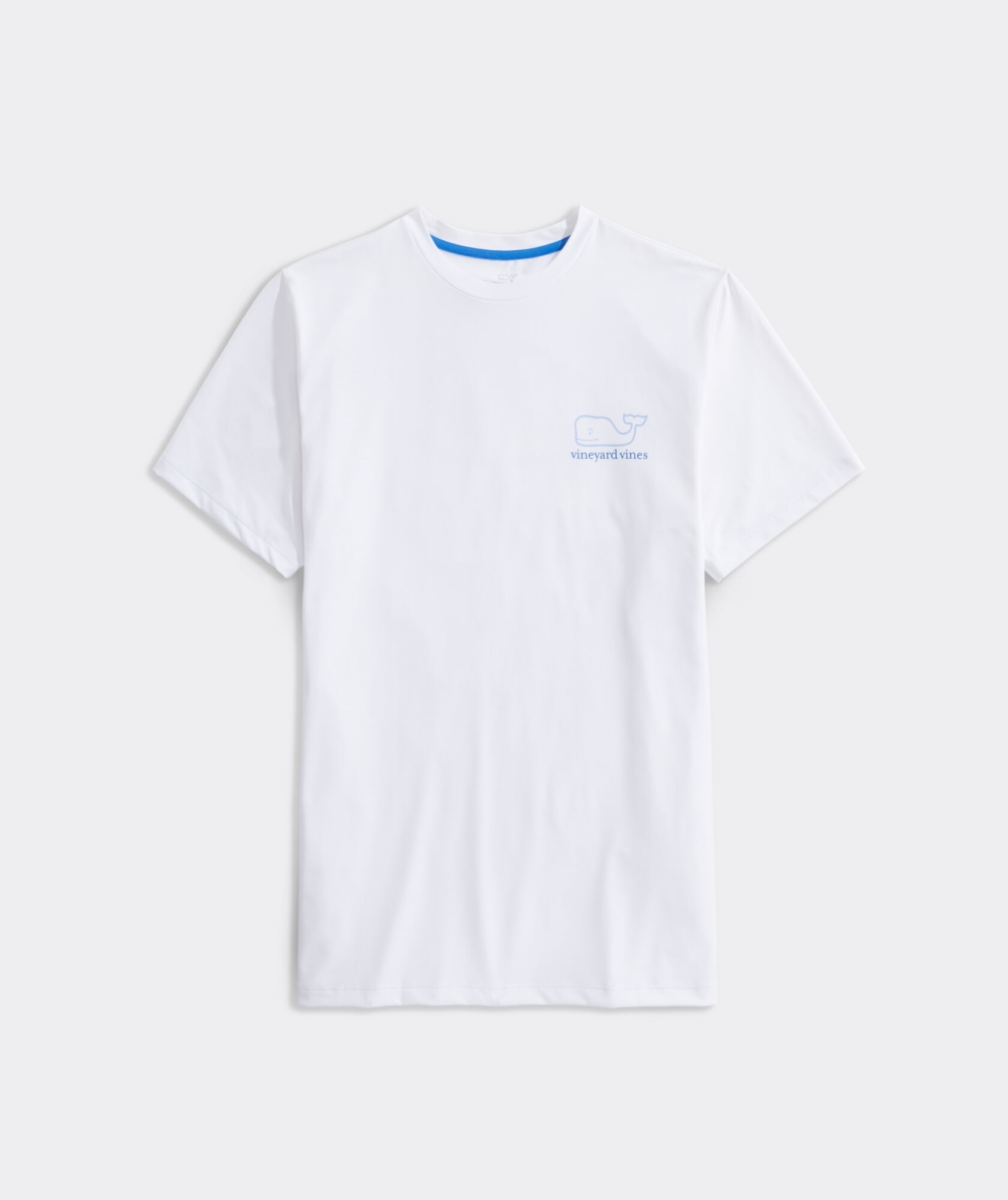 Trajes De Baño Vineyard Vines Whale Logo Corta-Sleeve Harbor Performance Tee Hombre Blancos | OSY-781630