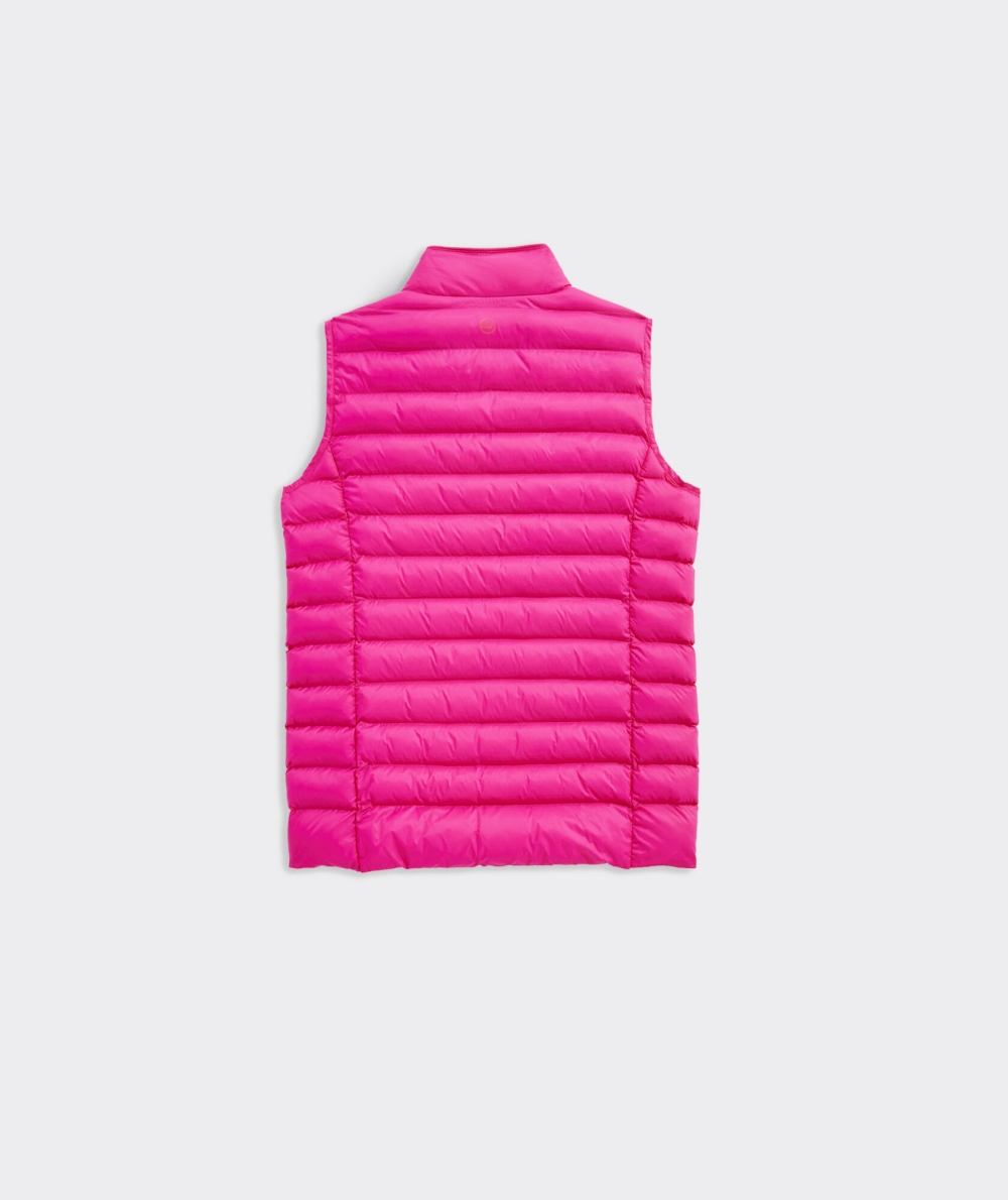 Vests Vineyard Vines Channeled Puffer Vest Niños Rosas | ZDJ-607154