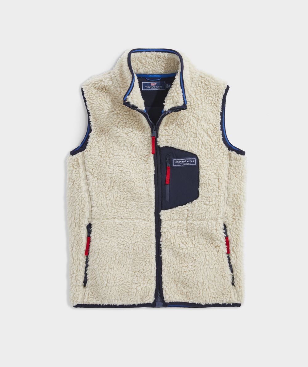 Vests Vineyard Vines Sherpa Fleece Vest Niños Grises | FQJ-731908