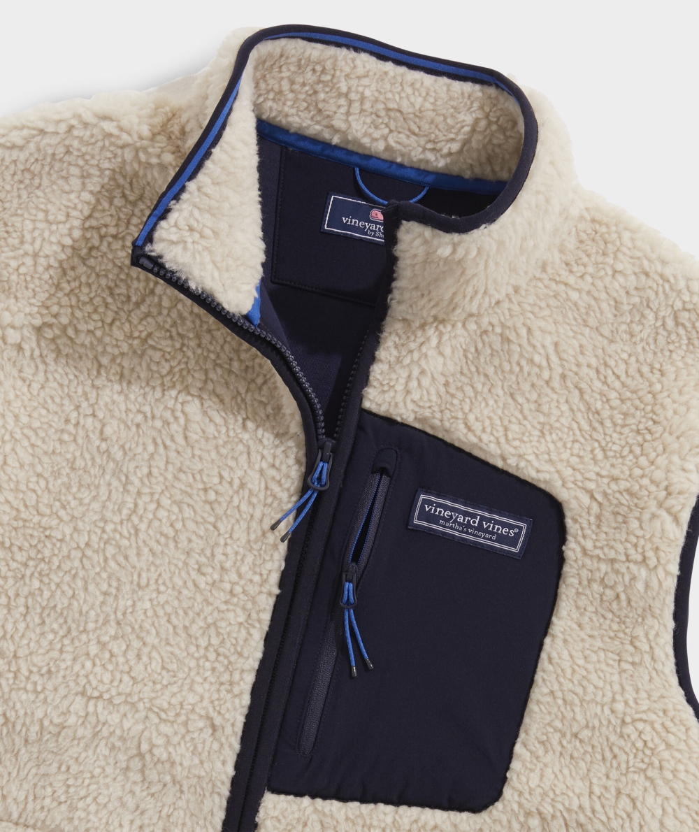 Vests Vineyard Vines Stillwater Sherpa Fleece Vest Hombre Grises | BNZ-460532