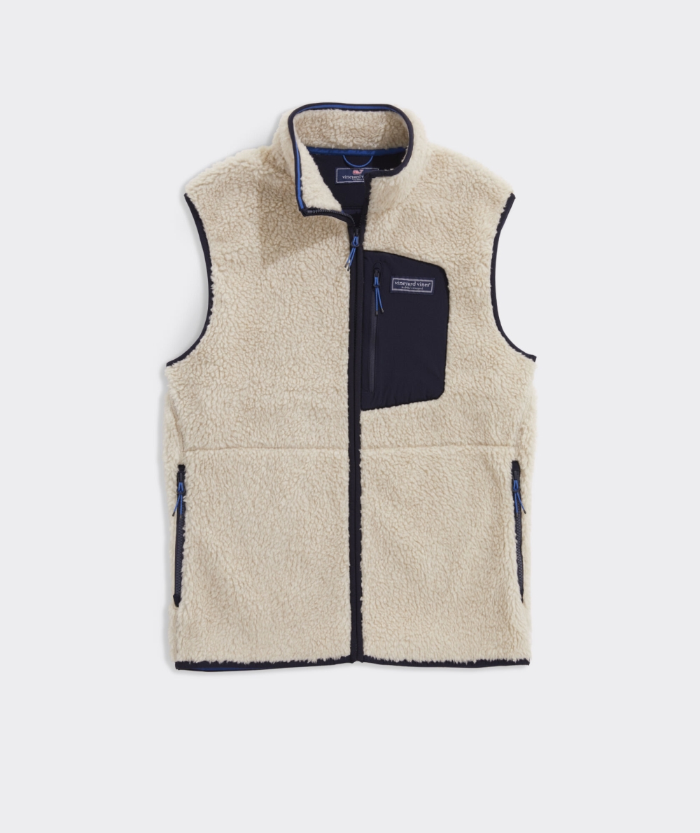 Vests Vineyard Vines Stillwater Sherpa Fleece Vest Hombre Grises | BNZ-460532