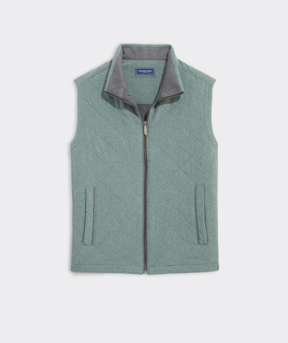 Vests Vineyard Vines Stretch Dorset Acolchado Vest Hombre Verdes Oscuro | PWB-821504